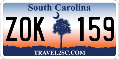 SC license plate ZOK159
