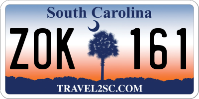 SC license plate ZOK161