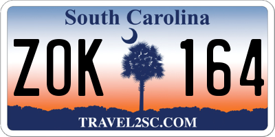 SC license plate ZOK164