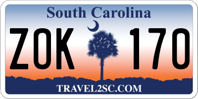 SC license plate ZOK170