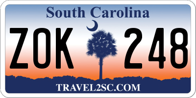 SC license plate ZOK248