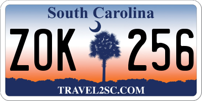 SC license plate ZOK256