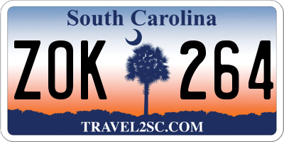 SC license plate ZOK264