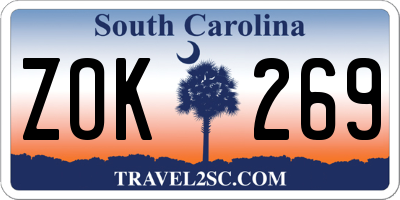 SC license plate ZOK269