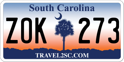 SC license plate ZOK273