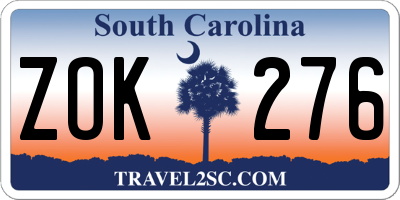 SC license plate ZOK276