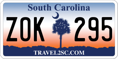 SC license plate ZOK295