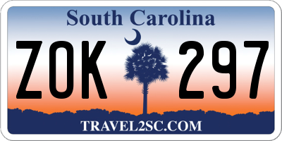 SC license plate ZOK297