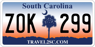 SC license plate ZOK299