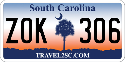 SC license plate ZOK306