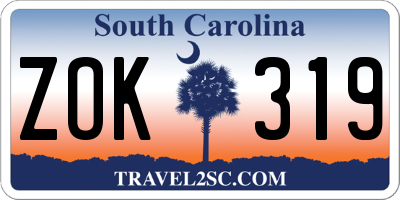 SC license plate ZOK319