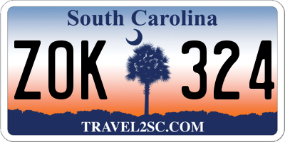 SC license plate ZOK324