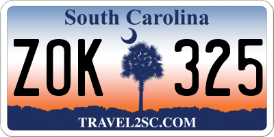 SC license plate ZOK325