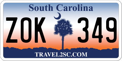 SC license plate ZOK349