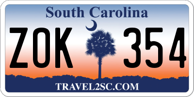 SC license plate ZOK354
