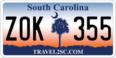 SC license plate ZOK355