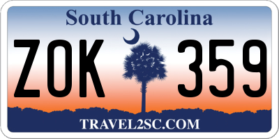 SC license plate ZOK359