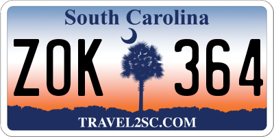 SC license plate ZOK364