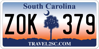 SC license plate ZOK379