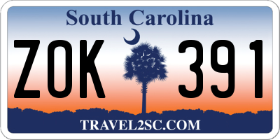 SC license plate ZOK391