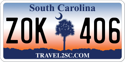 SC license plate ZOK406