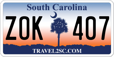 SC license plate ZOK407
