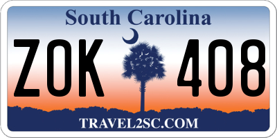 SC license plate ZOK408