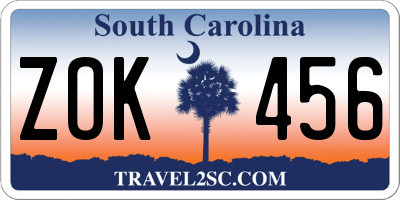 SC license plate ZOK456