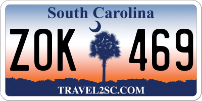 SC license plate ZOK469