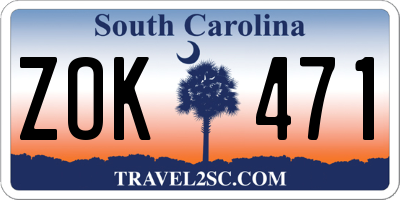 SC license plate ZOK471
