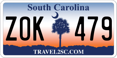 SC license plate ZOK479