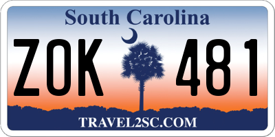 SC license plate ZOK481