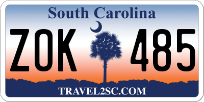 SC license plate ZOK485
