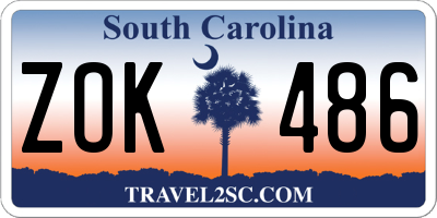 SC license plate ZOK486