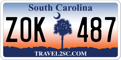 SC license plate ZOK487
