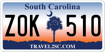 SC license plate ZOK510