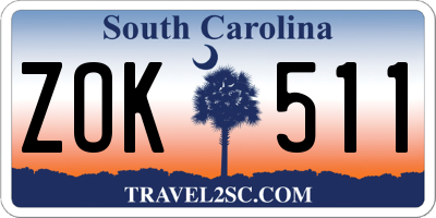 SC license plate ZOK511