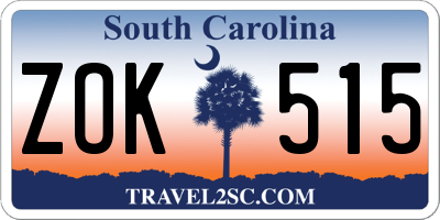 SC license plate ZOK515