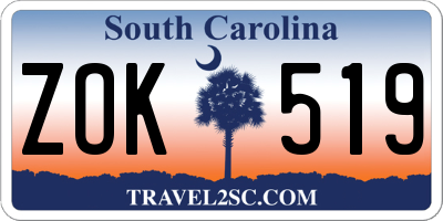 SC license plate ZOK519