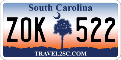 SC license plate ZOK522