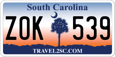 SC license plate ZOK539