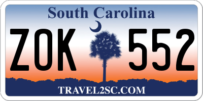 SC license plate ZOK552