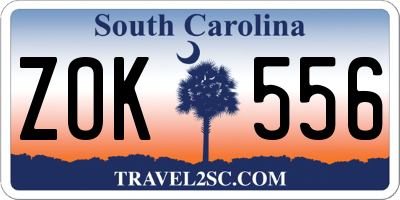 SC license plate ZOK556