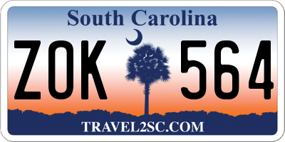 SC license plate ZOK564