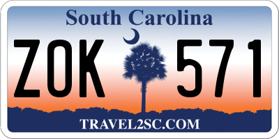 SC license plate ZOK571