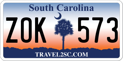 SC license plate ZOK573