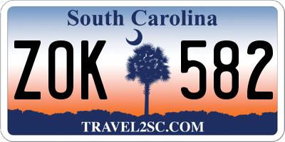 SC license plate ZOK582