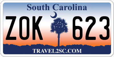 SC license plate ZOK623