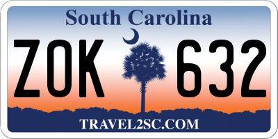 SC license plate ZOK632