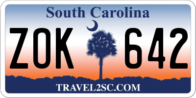 SC license plate ZOK642